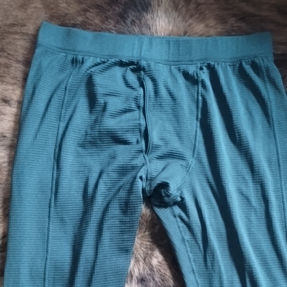 Men's Lands' End Forest Green Ribbed Long Johns